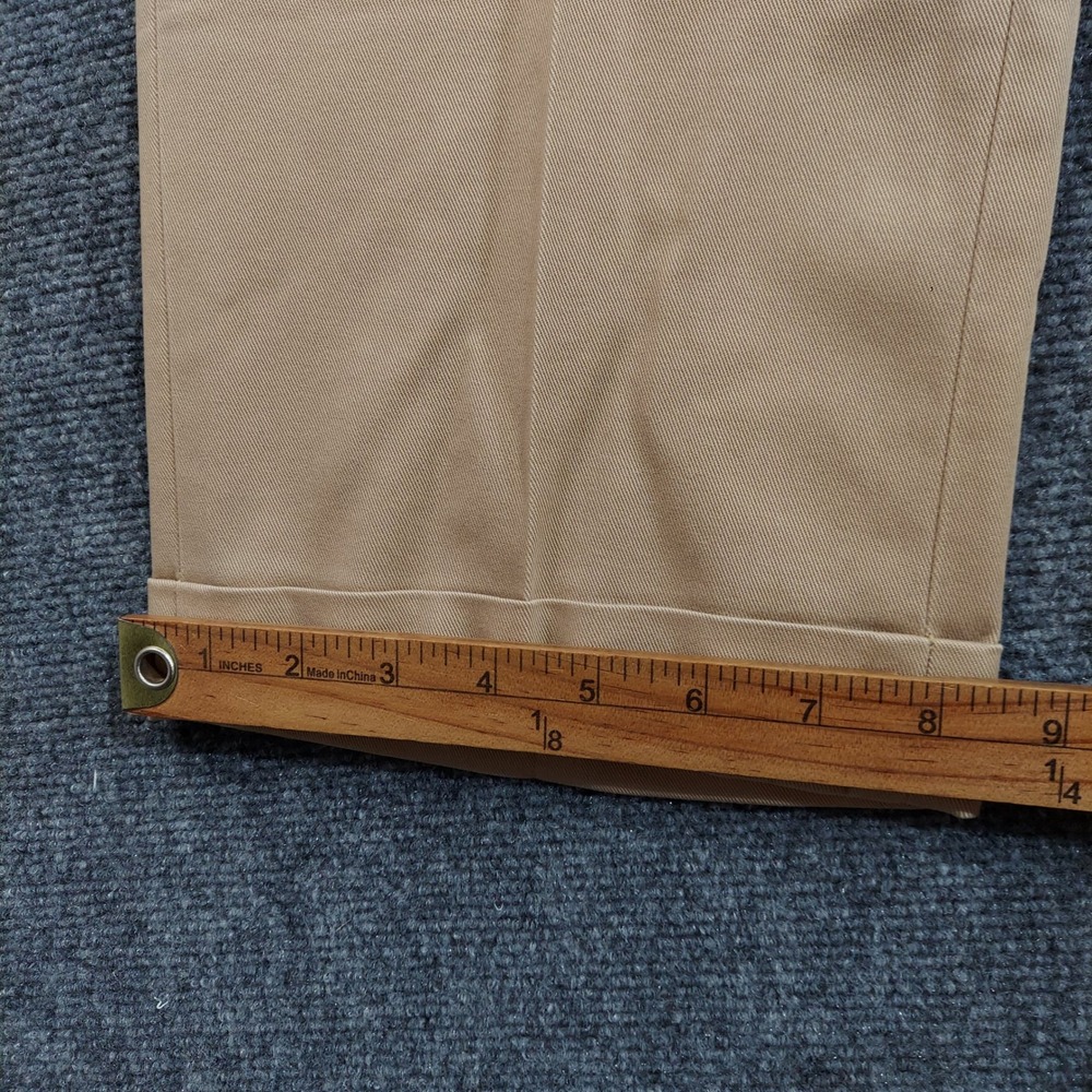 Brooks Brothers Advantage Chino Elliot Men 35x29 Tan Pleated Cuffed Pants - Picture 9 of 10